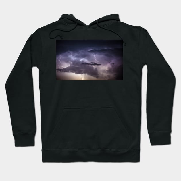 Cloudscape with thunder bolt Hoodie by naturalis
